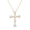 Thumbnail Image 0 of Diamond Station Cross Necklace 3/4 ct tw 10K Yellow Gold 18"