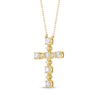 Thumbnail Image 1 of Diamond Station Cross Necklace 3/4 ct tw 10K Yellow Gold 18"