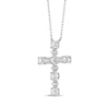 Thumbnail Image 2 of Diamond Station Cross Necklace 3/4 ct tw 10K White Gold 18&quot;