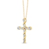 Thumbnail Image 1 of Diamond Twist Cross Necklace 1/3 ct tw 10K Yellow Gold 18"