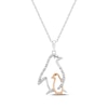 Thumbnail Image 1 of Diamond Penguins Necklace 1/10 ct tw Sterling Silver & 10K Rose Gold 18&quot;