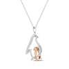 Thumbnail Image 2 of Diamond Penguins Necklace 1/10 ct tw Sterling Silver & 10K Rose Gold 18&quot;