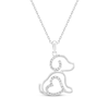 Thumbnail Image 1 of Diamond Puppy Heart Necklace 1/6 ct tw Sterling Silver 18&quot;