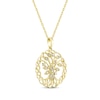 Thumbnail Image 2 of Diamond Family Tree Circle Necklace 1/10 ct tw 10K Yellow Gold 18&quot;