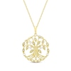 Thumbnail Image 1 of Diamond Family Tree Circle Necklace 1/6 ct tw 10K Yellow Gold 18&quot;