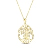 Thumbnail Image 2 of Diamond Family Tree Circle Necklace 1/6 ct tw 10K Yellow Gold 18&quot;