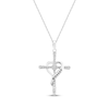 Thumbnail Image 1 of Diamond Cross Necklace 1/5 ct tw Sterling Silver 18&quot;