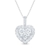 Thumbnail Image 1 of Multi-Diamond Heart-Shaped Necklace 1 ct tw 10K White Gold 18&quot;