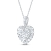 Thumbnail Image 2 of Multi-Diamond Heart-Shaped Necklace 1 ct tw 10K White Gold 18&quot;