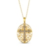 Le Vian Diamond Filigree Oval Medallion Cross Necklace 1/2 ct tw 14K ...