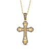 Thumbnail Image 1 of Diamond Filigree Cross Necklace 1/2 ct tw 14K Honey Gold 19&quot;