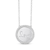 Thumbnail Image 0 of Diamond "Love" Medallion Necklace 1/4 ct tw Sterling Silver 18"