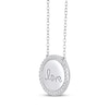 Thumbnail Image 1 of Diamond "Love" Medallion Necklace 1/4 ct tw Sterling Silver 18"