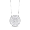 Thumbnail Image 2 of Diamond "Love" Medallion Necklace 1/4 ct tw Sterling Silver 18"