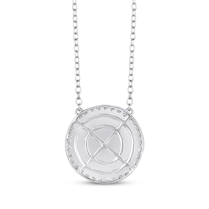 Diamond "Love" Medallion Necklace 1/4 ct tw Sterling Silver 18"