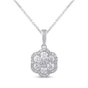 Thumbnail Image 1 of Diamond Flower Halo Necklace 1/2 ct tw 10K White Gold 18&quot;