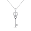 Thumbnail Image 1 of Black & White Diamond Key Necklace 1/6 ct tw Sterling Silver 18&quot;