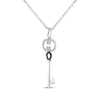 Thumbnail Image 2 of Black & White Diamond Key Necklace 1/6 ct tw Sterling Silver 18&quot;