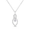 Thumbnail Image 1 of Diamond Dangle Cluster Necklace 1/3 ct tw 10K White Gold 18&quot;