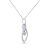 Thumbnail Image 2 of Diamond Dangle Cluster Necklace 1/3 ct tw 10K White Gold 18&quot;