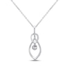 Thumbnail Image 3 of Diamond Dangle Cluster Necklace 1/3 ct tw 10K White Gold 18&quot;