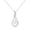 Thumbnail Image 1 of Diamond Swirl Loop Necklace 1/10 ct tw 10K White Gold 18&quot;