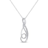 Thumbnail Image 2 of Diamond Swirl Loop Necklace 1/10 ct tw 10K White Gold 18&quot;