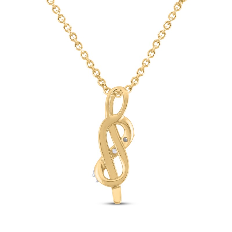 Main Image 2 of Diamond Infinity Knot Necklace 1/20 ct tw 10K Yellow Gold 18&quot;