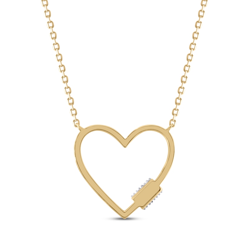 Main Image 2 of Diamond Heart Necklace 1/20 ct tw 10K Yellow Gold 18&quot;