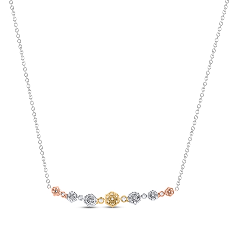 Main Image 2 of Diamond Smile Necklace 1-1/2 ct tw 10K Tri-Tone Gold 18&quot;