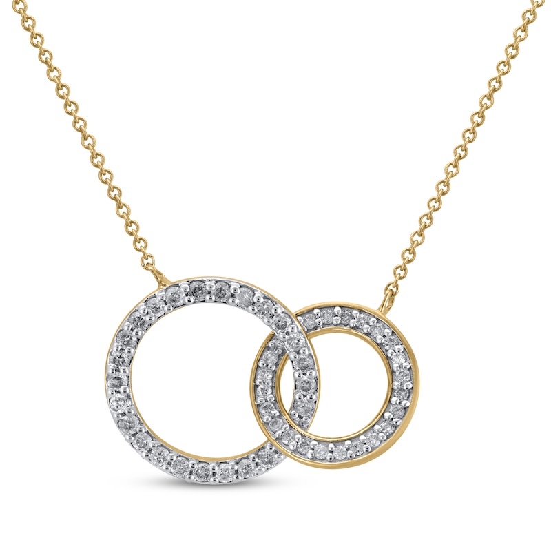 Main Image 1 of Diamond Circles Necklace 1/2 ct tw 10K Yellow Gold 18&quot;