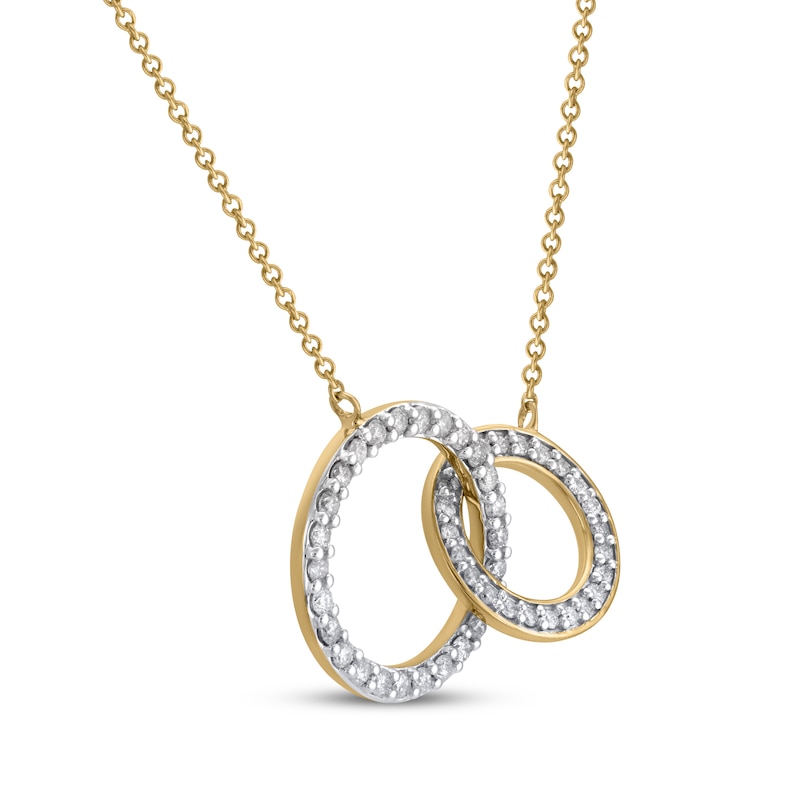 Main Image 2 of Diamond Circles Necklace 1/2 ct tw 10K Yellow Gold 18&quot;