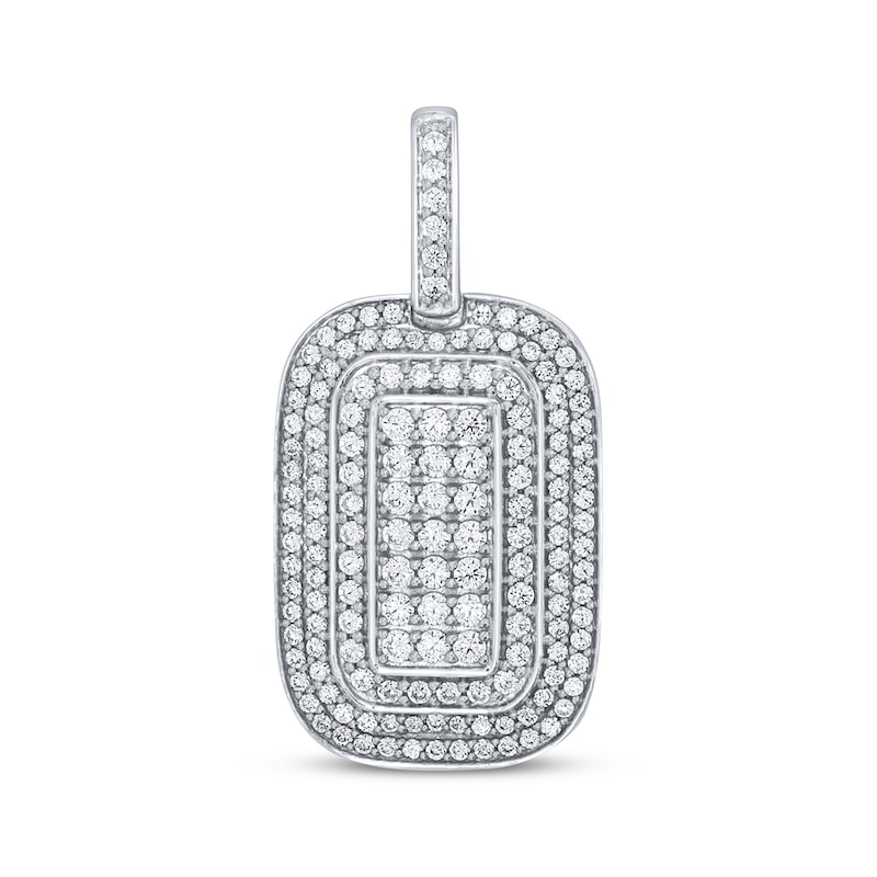 Main Image 1 of Men's Diamond Dog Tag Charm 1-1/2 ct tw 10K White Gold