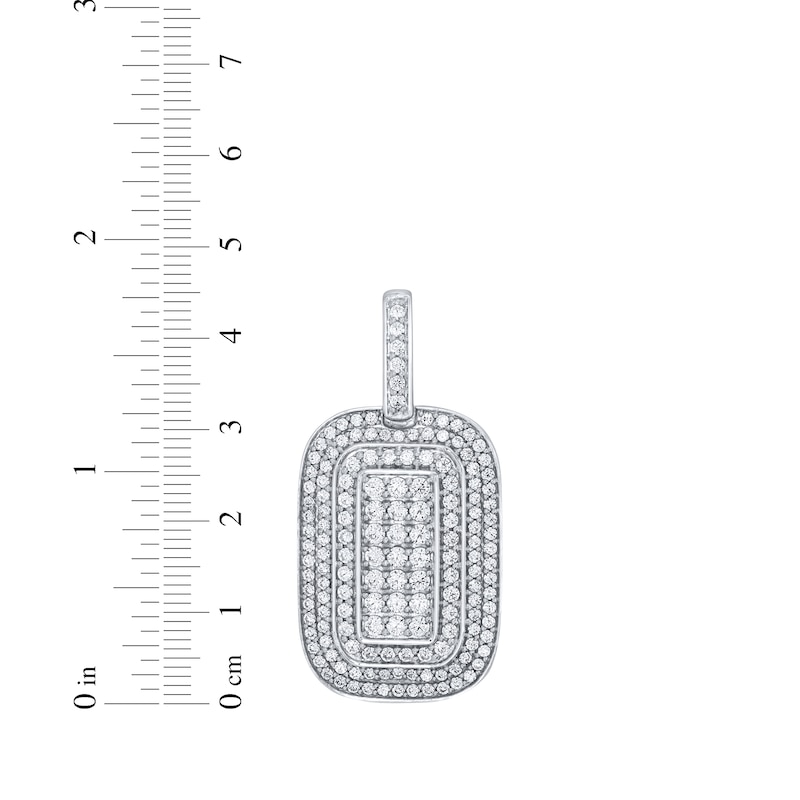 Main Image 3 of Men's Diamond Dog Tag Charm 1-1/2 ct tw 10K White Gold