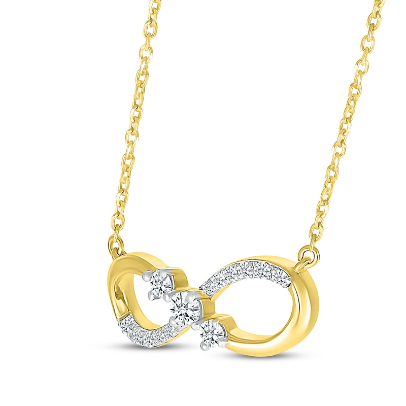 Main Image 2 of Diamond Infinity Necklace 1/4 ct tw 10K Yellow Gold 18&quot;