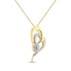 Thumbnail Image 2 of Multi-Diamond Double Heart Cluster Necklace 1/4 ct tw 10K Yellow Gold 18&quot;