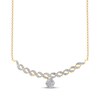 Thumbnail Image 1 of Multi-Diamond Infinity Twist Cluster Necklace 1/4 ct tw 10K Yellow Gold 18&quot;