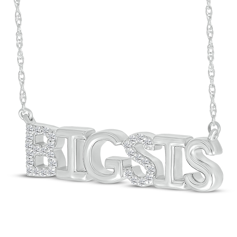 Diamond "Big Sis" Necklace 1/15 ct tw Sterling Silver 18"