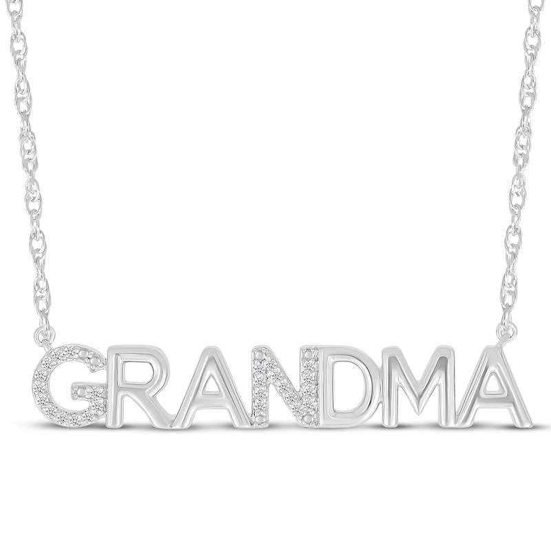 Main Image 1 of Diamond &quot;Grandma&quot; Necklace 1/15 ct tw Sterling Silver 18&quot;