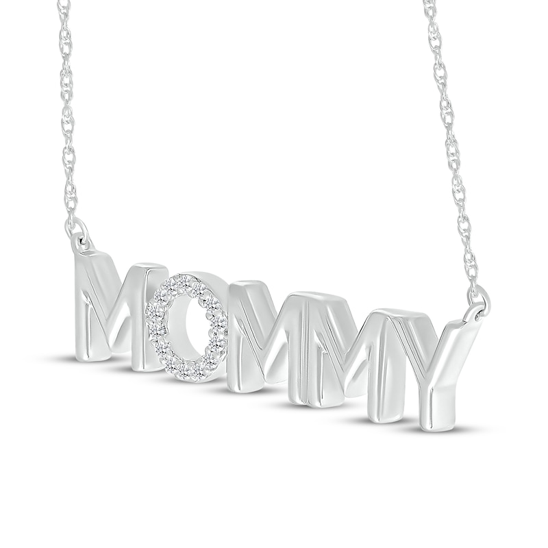 Main Image 2 of Diamond &quot;Mommy&quot; Necklace 1/15 ct tw Sterling Silver 18&quot;