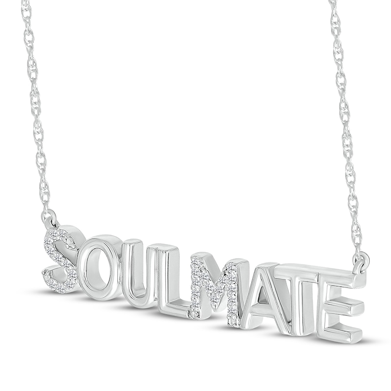 Main Image 2 of Diamond &quot;Soulmate&quot; Necklace 1/15 ct tw Sterling Silver 18&quot;