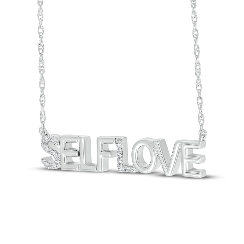 Main Image 2 of Diamond &quot;Self Love&quot; Necklace 1/15 ct tw Sterling Silver 18&quot;