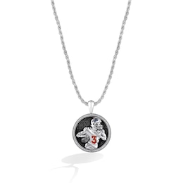 True Fans Player's Association Sterling Silver Pendant showcasing Russell Wilson of the Denver Broncos