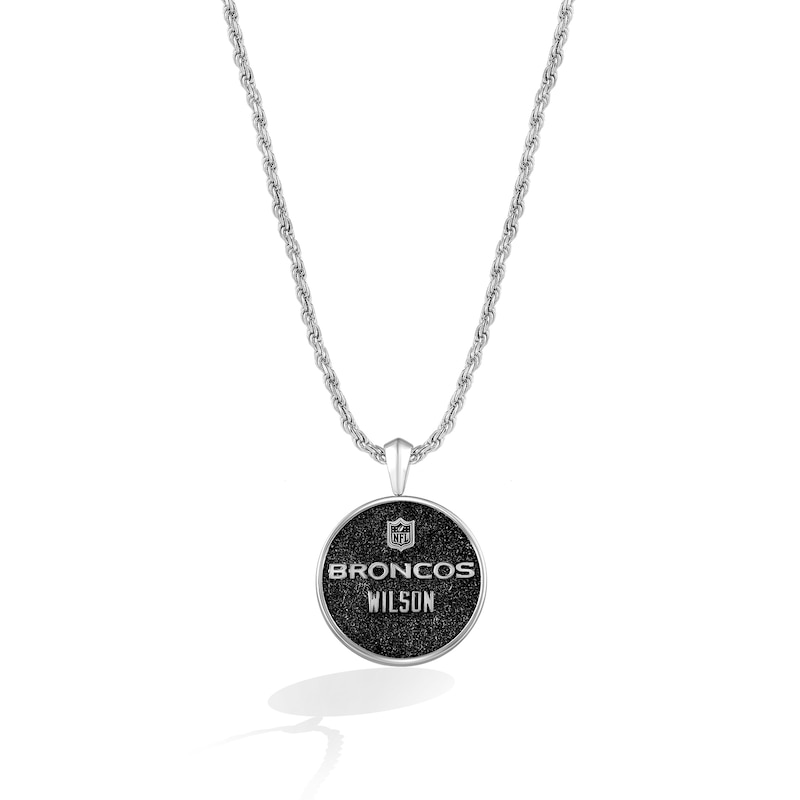 Main Image 2 of True Fans Player's Association Sterling Silver Pendant showcasing Russell Wilson of the Denver Broncos