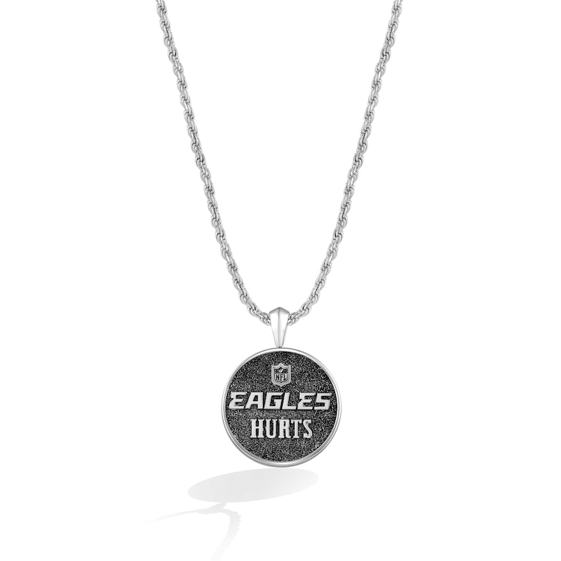 Main Image 2 of True Fans Player's Association Sterling Silver Pendant showcasing Jalen Hurts of the Philadelphia Eagles