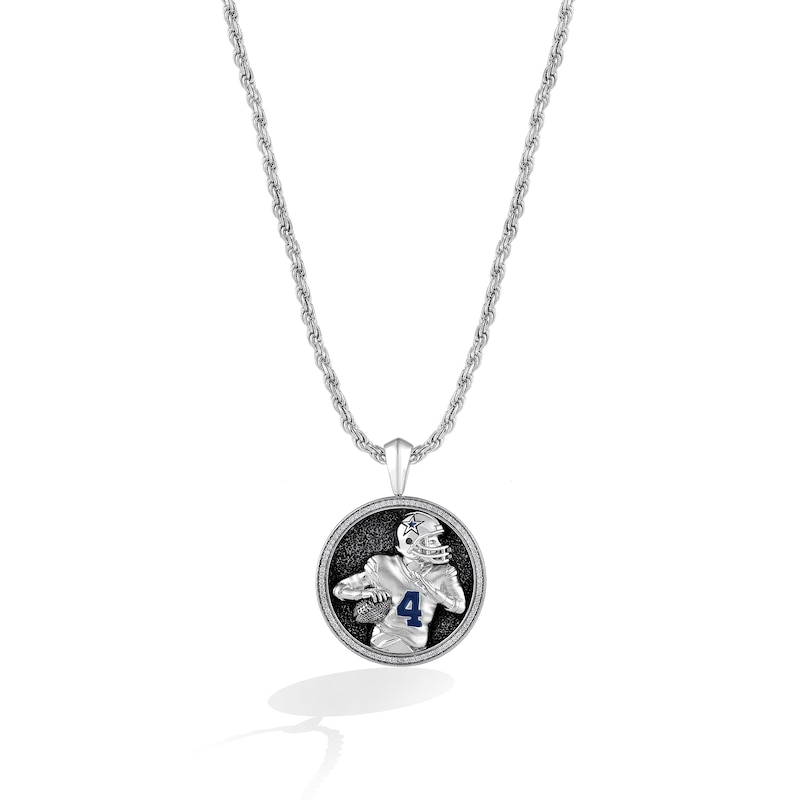 Main Image 1 of True Fans Player's Association Sterling Silver Pendant showcasing Dak Prescott of the Dallas Cowboys