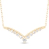 Thumbnail Image 1 of Diamond Graduated Chevron Necklace 1/3 ct tw 10K Yellow Gold 18&quot;