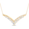 Thumbnail Image 2 of Diamond Graduated Chevron Necklace 1/3 ct tw 10K Yellow Gold 18&quot;