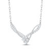 Thumbnail Image 2 of Princess-Cut Diamond Trio Chevron Twist Necklace 1/5 ct tw 10K White Gold 18&quot;