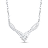 Thumbnail Image 3 of Princess-Cut Diamond Trio Chevron Twist Necklace 1/5 ct tw 10K White Gold 18&quot;